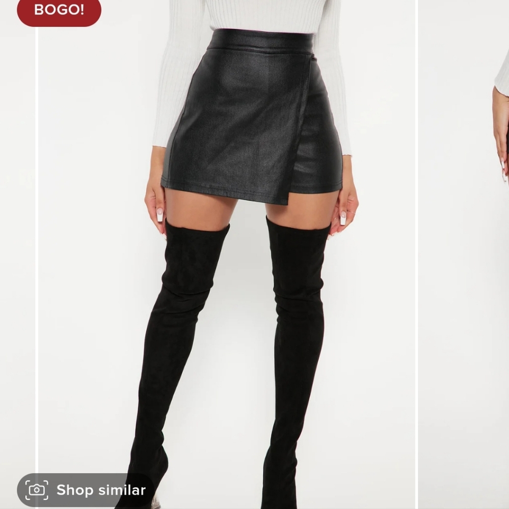 Leather skort